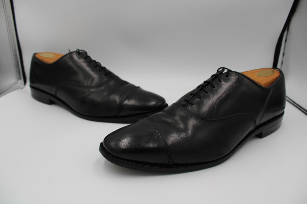 Size 10.5 - Allen Edmonds Park Avenue Black Leather Cap Toe Oxford - MSRP $395